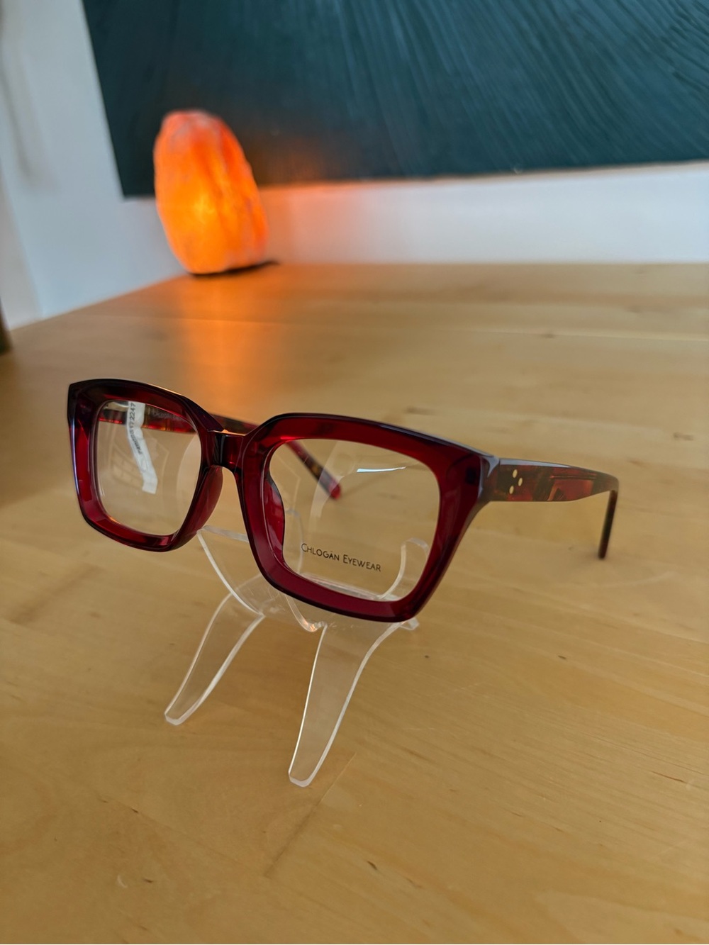 Chlogan Eyewear Red CH9122 Oversized Bold Square Eyeglass Frames 50-20-145 NWT - Picture 3 of 15